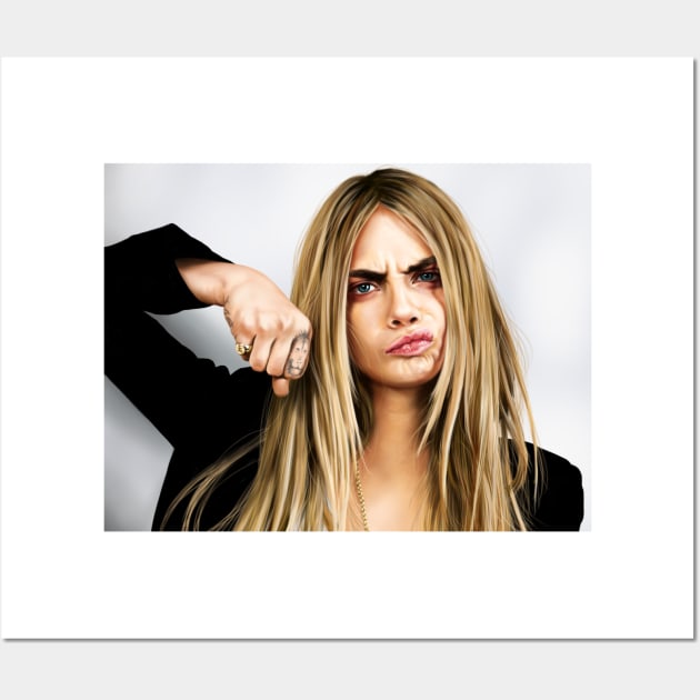 Cara Delevingne Wall Art by JinsungLim